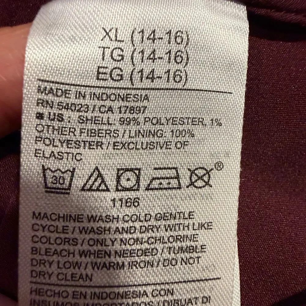 Old Navy Burgundy Long Sleeve Tiered Swing Dress Girls XL Boho Tiered Shimmer